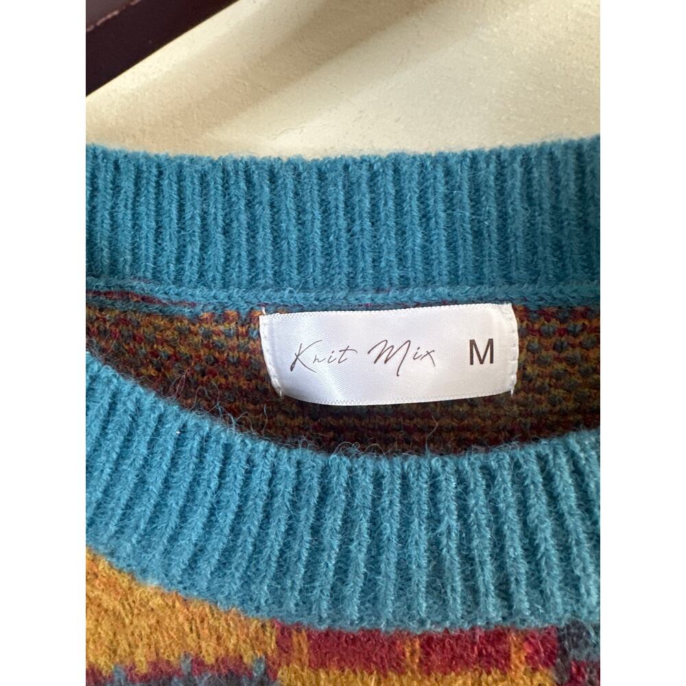 Colorful Patchwork Sweater - image 2